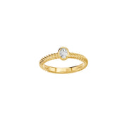 Bague de fiançailles 0.20 carat or jaune diamant ovale Octavia